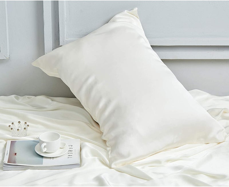 INSSL Silk Pillowcase for Women, Mulberry Silk Pillowcase for Hair and Skin and Stay Comfortable and Breathable During Sleep (Standard, Ivory) - Image 4
